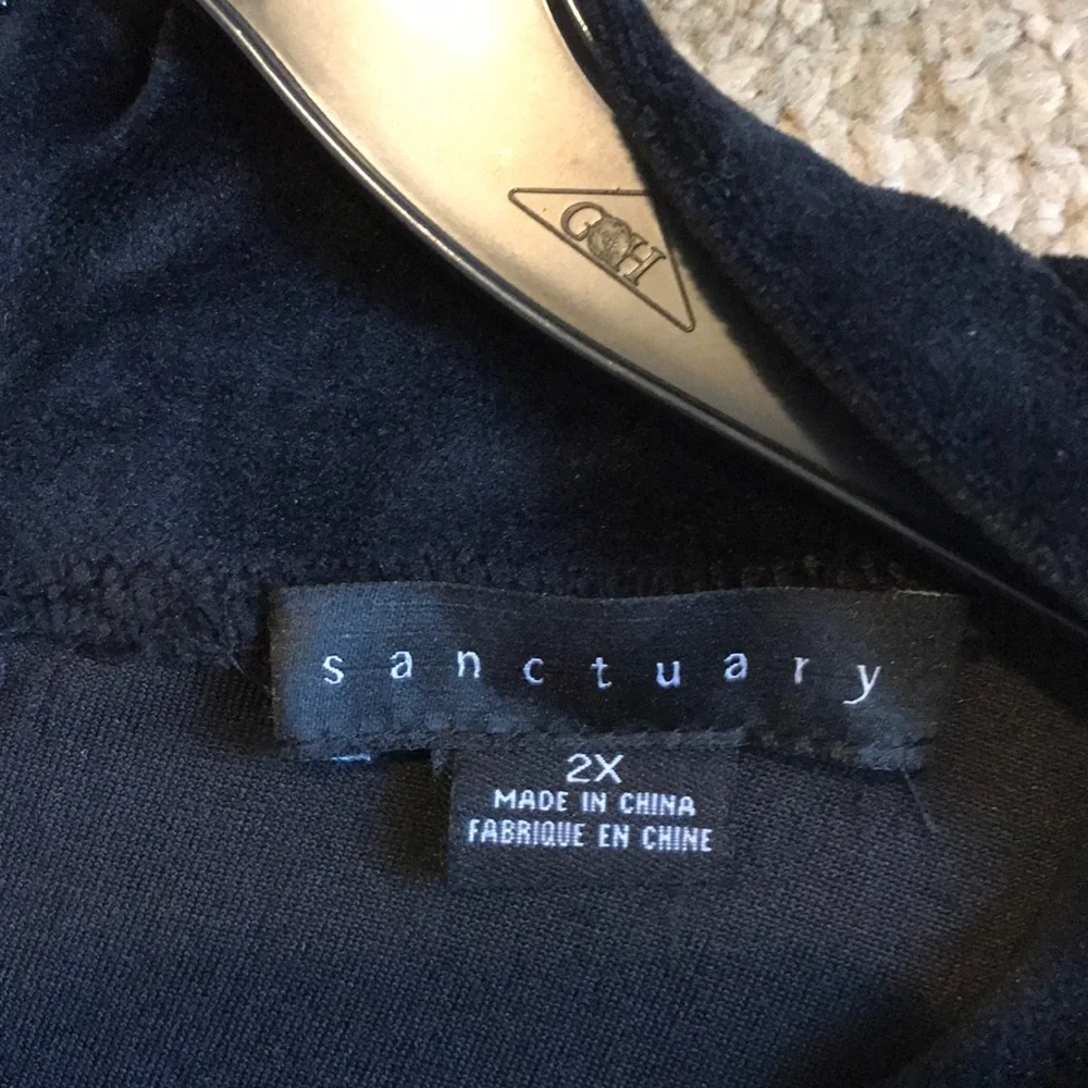 Sanctuary Black Faux Velvet Dress